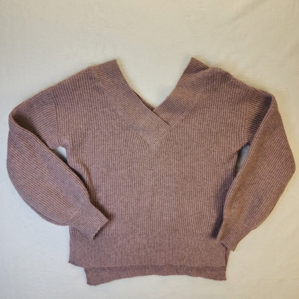 Mauve Womens Sweater V Neck Large